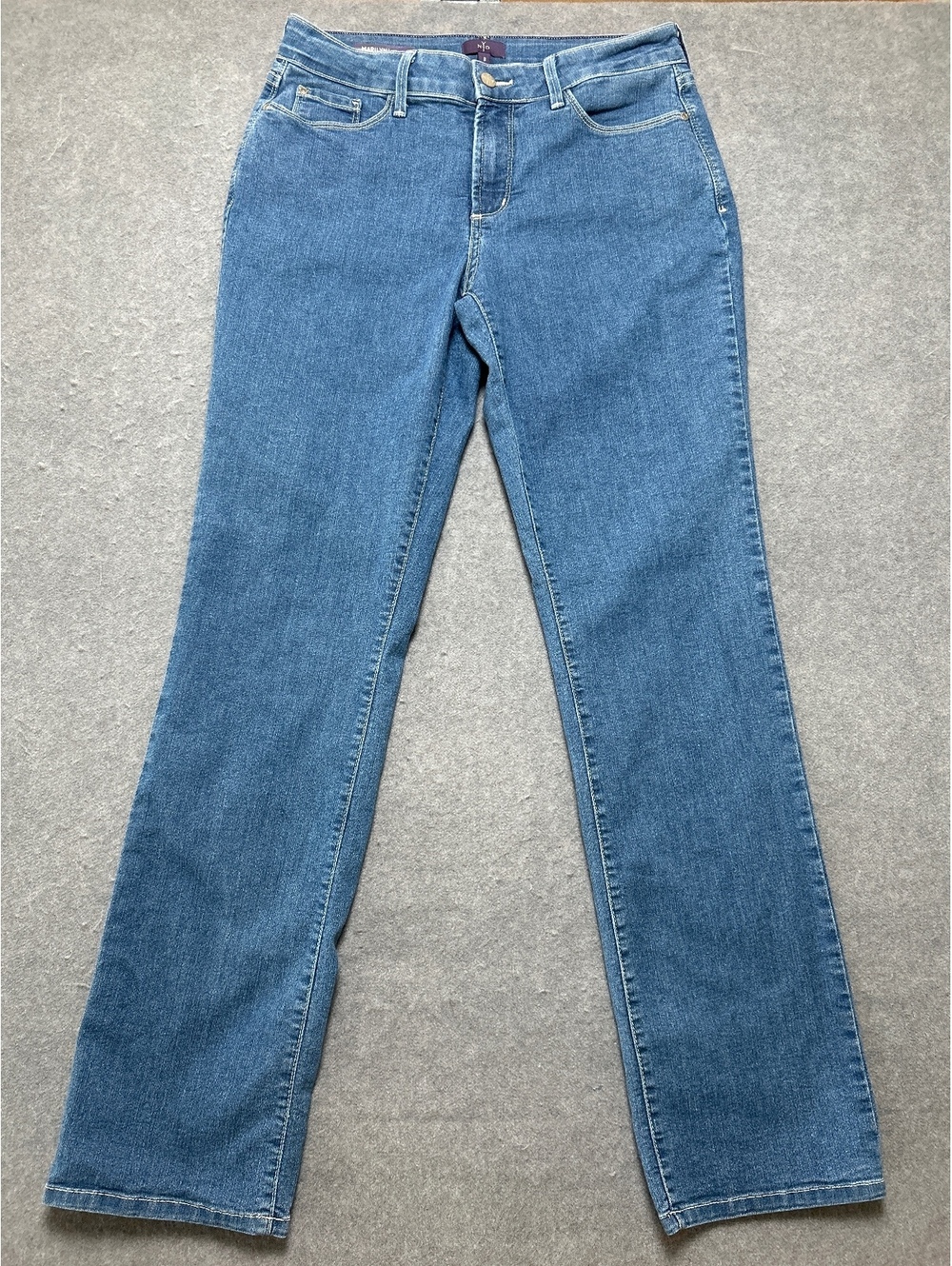 Made in USA NYDJ Marilyn Straight Leg Jeans Size 8 Blue Denim